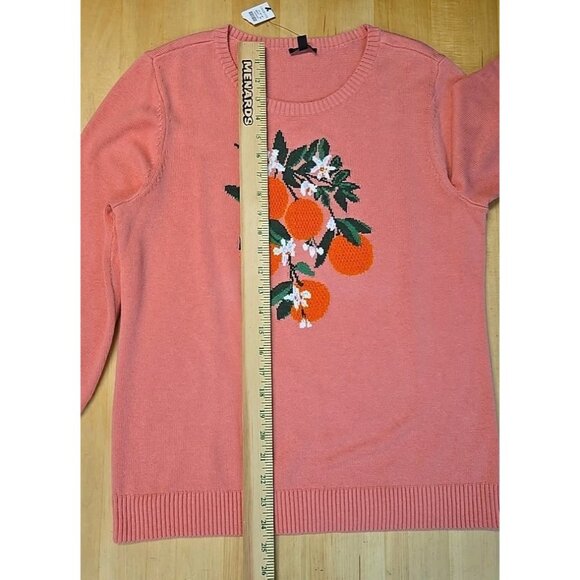 NWT $109 Talbots "BOLD ORANGES" Sweater Womens Size Small Pink - Picture 6 of 8